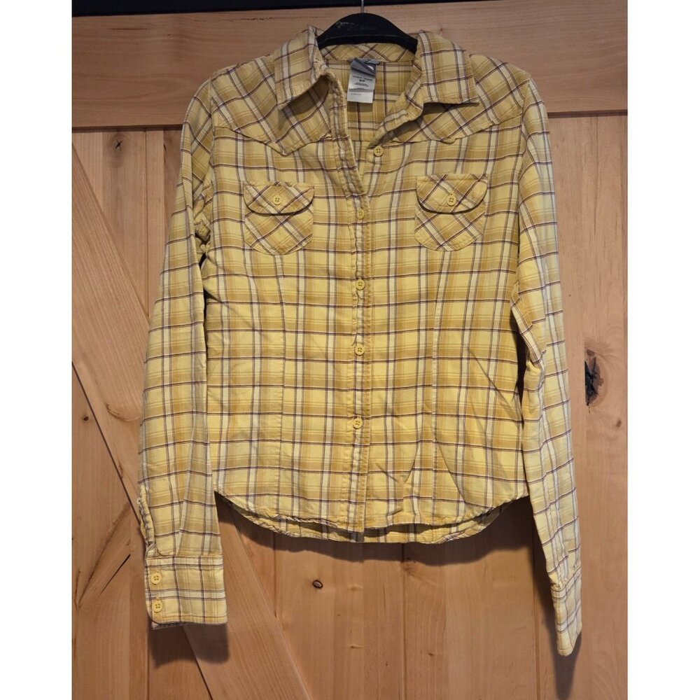 The North Face A5 Series Womens S Yellow Plaid Button Up Shirt